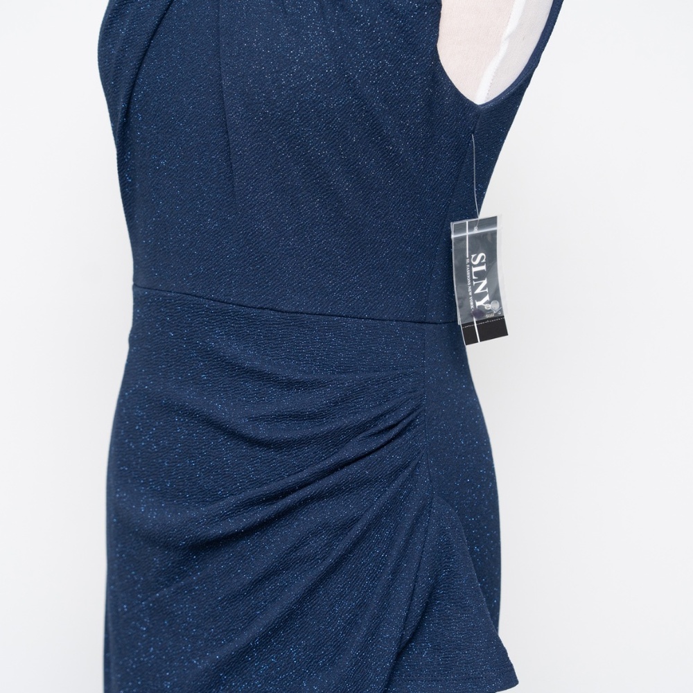 SLNY‎ - Beaded Neckline Faux Wrap Gown - Picture 11 of 14